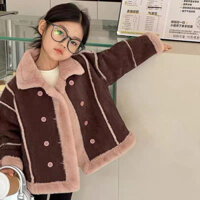 M1 Áo khoác da lộn lót lông bé gái 5-13 M2