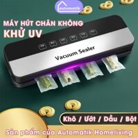 [M1] Máy Hút Chân Không Hàn Miệng Túi  Khử UV Tự Động Đồ Ăn Thực Phẩm Automatik Đa Năng Khô Ướt 3mm 65000Pa
