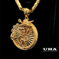 M1643 Mặt và dây chuyền nam thiết kế chữ TÀI-LỘC sang trọng quý phái UHA