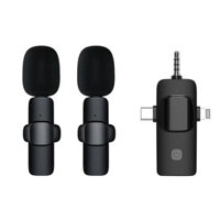 M18 3 In 1 Wireless Lavalier Microphone iOS/Type-C/3.5mm Jack Mic Intelligent Noise-Reducing for Phone Camera SLR PC Lap
