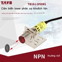 M18 laser phản xạ khuếch tán công tắc quang điện cảm biến hồng ngoại ánh sáng nhìn thấy được 50CM có thể điều chỉnh NPN2