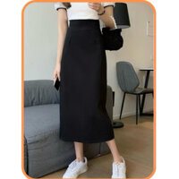 M184-Chân Váy Dài Suông Xẻ Tà Sau Chất Umi Dài 85cm, Chân Váy Chữ A Midi Cạp Lưng Cao Chất Vải Mềm Mịn Nữ Women