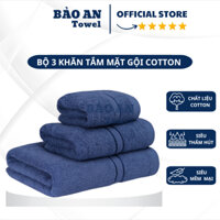 M27 Combo 3 Khăn Tắm, Gội, Mặt  Với Sợi Bông Cotton Dày Thấm Hút Tốt, Không Ra Màu, Không Xù Lông