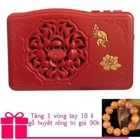 (M288) Đài tụng kinh niệm phật 20 bài (Đỏ) + tặng vòng gỗ huyết rồng  Bxịn