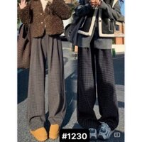 (M320) Quần Caro DẠ Caro Ống  Đứng Form Vải Dạ Kẻ sọc ô Nam Nữ