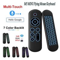 M5 MINI Bluetooth Chế độ kép Điều khiển từ xa Bàn phím chuột bay Đèn nền có đèn Bàn phím Bluetooth không dây 2.4G Điều khiển từ xa cho Android TV BOX