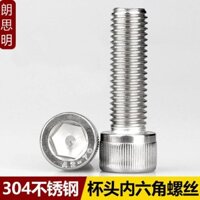M6m8m10m12m14m16 304 đầu cốc thép không gỉ hình lục giác ổ cắm vít đầu xi lanh có đầu vít bu lông thép không gỉ 304 chống ăn mòn và chống gỉ hỗ trợ thử nghiệm