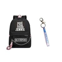 (M76) Combo 2 món gồm Balo Blackpink Lisa Jisoo Jennie Rose đựng laptop và nametag hologram