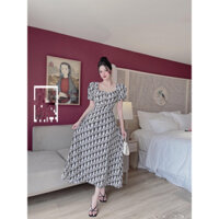 M8 | Đầm suôn | Hoạ tiết Dior | Sang trọng | Nữ tính