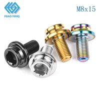 M8x15mm Pitch 1.0mm TITANIUM HỢP KIM BOLTS Crank Bolt Xe đạp đường trường Đi xe đạp Ti Vít Extractor Tay áo MIAMING Chỉ có một vít