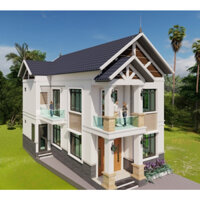 [Mã 009] Bản vẽ revit biệt nhà 2 tầng mái thái8.5x11m