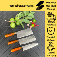 Mã 04, Bộ 3 dao nhà bếp, bộ dao thép trắng Nhật không gỉ, rèn từ mác thép 420j2