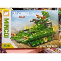 Mã 0884 - Hộp lê gô lắp ghép mô hình chiếc xe tăng MINGDI
