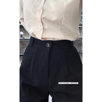 Mã 21 Quần Tây Đen Lưng Cao Cúc Thường dài 94cm