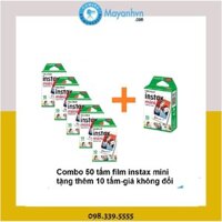 [Mã 2510ELSALE giảm 6% đơn 300k] Combo 50 Tấm Film Instax Mini + Tặng Thêm 10 Tấm