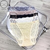 [MÃ 2852] - Set 5 Quần Lót Ren Phối Lụa, Đáy Kháng Khuẩn, Họa Tiết Hoa Sexy, Gợi Cảm