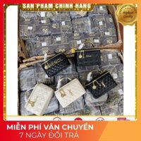 Mã 3032#  Túi xách tay nữ dáng hộp vân trám , Túi xách nữ LOGO Cao Cấp nhiều màu kèm dây buộc quai