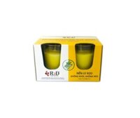 Mã - 44NẾN KHÔNG KHÓI VÀNG LY 50g ĐẾN TỪ THƯƠNG HIỆU R2D, LÀM TỪ SÁP CỌ, DẦU DỪA, TINH DẦU, THÀNH PHẦN TỰ NHIÊN, LÀNH TÍNH.