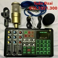 [Mã 99ELHA giảm 7% đơn 300K] Bộ AQ220-Card S8 Hát Karaoke Thu âm Livestream Cực Hay bảo hành 1 năm