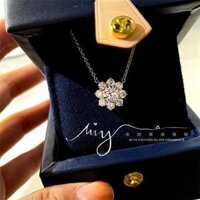 Mạ Bạc 925 18K Vàng Thật Hoa Hướng Dương Kim Cương Mặt Dây Chuyền Thời Trang Ngọt Ngào Xương Đòn Chuỗi Cụm Hình Hoa Vòng Cổ Phong Cách Phù Hợp Với20250305