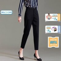 [Mã BMINC50] Quần tây nữ MACDOME lưng cạp cao âu công sở đẹp màu đen đồ đi học form chuẩn tôn dáng QD003