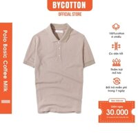 [Mã BMLT35 giảm đến 35K đơn 99K] Áo Thun Polo Nam Cổ Bẻ Nâu Cà Phê Sữa BY COTTON Coffee Milk Basic Polo