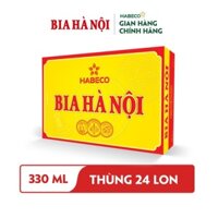 [Mã BMLT35 giảm đến 35K đơn 99K] Thùng 24 lon Bia Hà Nội - HABECO (330ml/lon)