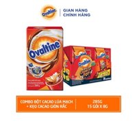 [Mã BMLTA50] (COMBO) Bột Cacao Lúa Mạch Ovaltine - Hộp 285g + Kẹo Cacao Giòn Rắc - Hộp 15 gói x 8g