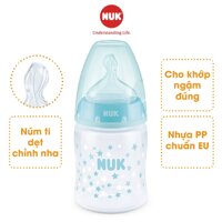 [Mã BMLTA50 giảm đến 50K đơn 499K] Bình sữa chống sặc NUK nhựa PP cao cấp chuẩn EU núm ti silicone chỉnh nha 150ml