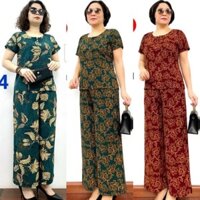 Mã C Đồ Bộ Trung Niên Cho Mẹ Cộc Tay uần dài Mặc Nhà Vải Lụa Hàn Châu Cao Cấp, đồ cho mẹ