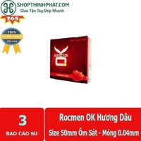 [Mã COS0111 hoàn 10% xu đơn 300K] [ Giá Sốc ] Bao cao su gia đình Rocmen Ok Hương Dâu giá siêu rẻ , hộp 3bcs