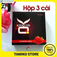 [Mã COS0111 hoàn 10% xu đơn 300K] Bao Cao Su ROCMEN OK Hương Dâu Tăng Cảm Giác Khi Yêu – Chính Hãng Brazil – Hộp 3 Cái