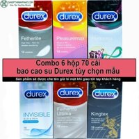 [Mã COS1111 giảm 8% đơn 250K] [FREE SHIP] Combo 6 Hộp Bao Cao Su Durex 70 cái tùy chọn