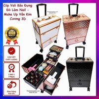[Mã COSBAUH3 giảm 8% đơn 300K] [Cao 58cm] Cốp Vali Kéo Đựng Đồ Làm Nail - Make Up Vân Kim Cương 3D