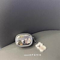 Mạ điện Hoạt Hình Dễ Thương Chó Con Trắng Thích Hợp Cho Apple Bluetooth airpods pro1 / 2 / 3 Vỏ Bảo Vệ Tai Nghe Thế Hệ