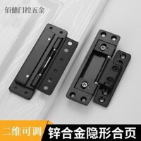 Mạ điện nhiều lớp Bản lề vô hình có thể điều chỉnh hai chiều Bản lề cửa giấu kín Hợp kim kẽm Cạnh hẹp hạng nặng W