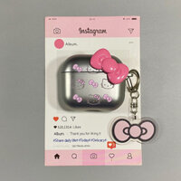 Mạ điện nơ bạc HelloKitty Thích hợp cho vỏ bảo vệ tai nghe Bluetooth thế hệ thứ 4 của Apple