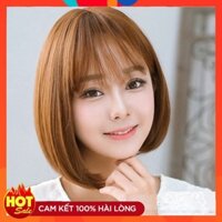 [Mã DTR90 hoàn 10K đơn bất kỳ] TÓC GIẢ NỮ ngắn, mai thưa, nâu sáng, tặng kèm lưới