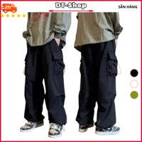 [Mã DTSHOP30 giảm 30K đơn 51K] Quần Jogger Túi Hộp ống rộng Unisex Kaki Co Giãn có dây rút chân Phong Cách Hiphop K0