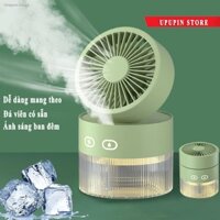 [Mã ELBAU5 giảm 5% tối đa 500K] UPUPIN Quạt mini máy phun sương tạo ẩm khuếch tán tinh dầu đèn led dung 350ML