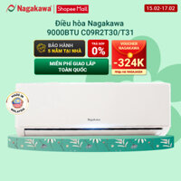 [Mã ELHA10 giảm 6% đơn 5TR] Điều hòa/ Máy lạnh Nagakawa 1 chiều Inverter 9000BTU/H NIS-C09R2H12 - Hàng chính hãng