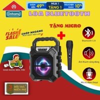 [Mã ELHACE giảm 4% đơn 300K] Loa bluetooth karaoke kèm mic âm bass chất lượng quai xách tiện lợi