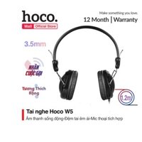 [Mã ELHACE giảm 4% đơn 300K] Tai nghe chụp tai Hoco W5, đệm tai êm ái, âm thanh sống động, có tích hợp micro thoại
