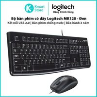 [Mã ELHAJULY giảm 6% đơn 50K] Bộ Bàn phím Và Chuột Có Dây Logitech MK120 - Hàng Chính Hãng