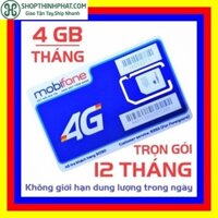 [Mã ELJAN10K giảm 10K đơn 20K] Sim 4G Mobifone trọn gói 1 năm không nạp tiền MDT250A và MDT135A