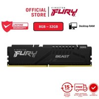 [Mã ELMALL5 giảm 5% đơn 300K] Ram Kingston FURY Beast Black DDR5 4800/5200/5600/6000 MHz Desktop Gaming