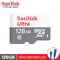 [Mã ELMALL5 giảm 5% đơn 500K] Thẻ nhớ micro SDXC Sandisk 128GB upto 80MB/s 533X Ultra UHS-I + đèn LED USB
