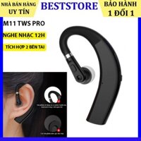 [Mã ELMS10 giảm 6% đơn 50K] Tai nghe Bluetooth pin trâu M11 nghe nhạc liên tục 12h, âm thanh HD chống ồn, tập thể thao