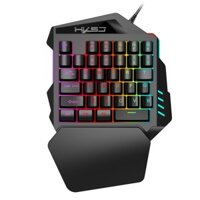 [MÃ ELMS10 GIẢM 6% ĐƠN 50K] BÀN PHÍM CHUYÊN GAME BÁN CƠ MỘT TAY LED RGB CÓ 35 PHÍM HỖ TRỢ CHƠI GAME HXSJ V100
