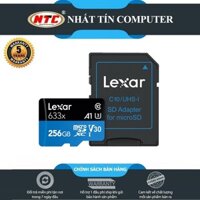 [Mã ELMS5 giảm 7% đơn 300K] Thẻ Nhớ MicroSDXC Lexar 256GB A1 V30 633x U3 4K 95MB/s - kèm Adapter (Xanh)